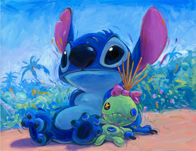 Hanging with Scrump Stitch from Lilo and Stitch Giclee on Canvas by William  Silvers